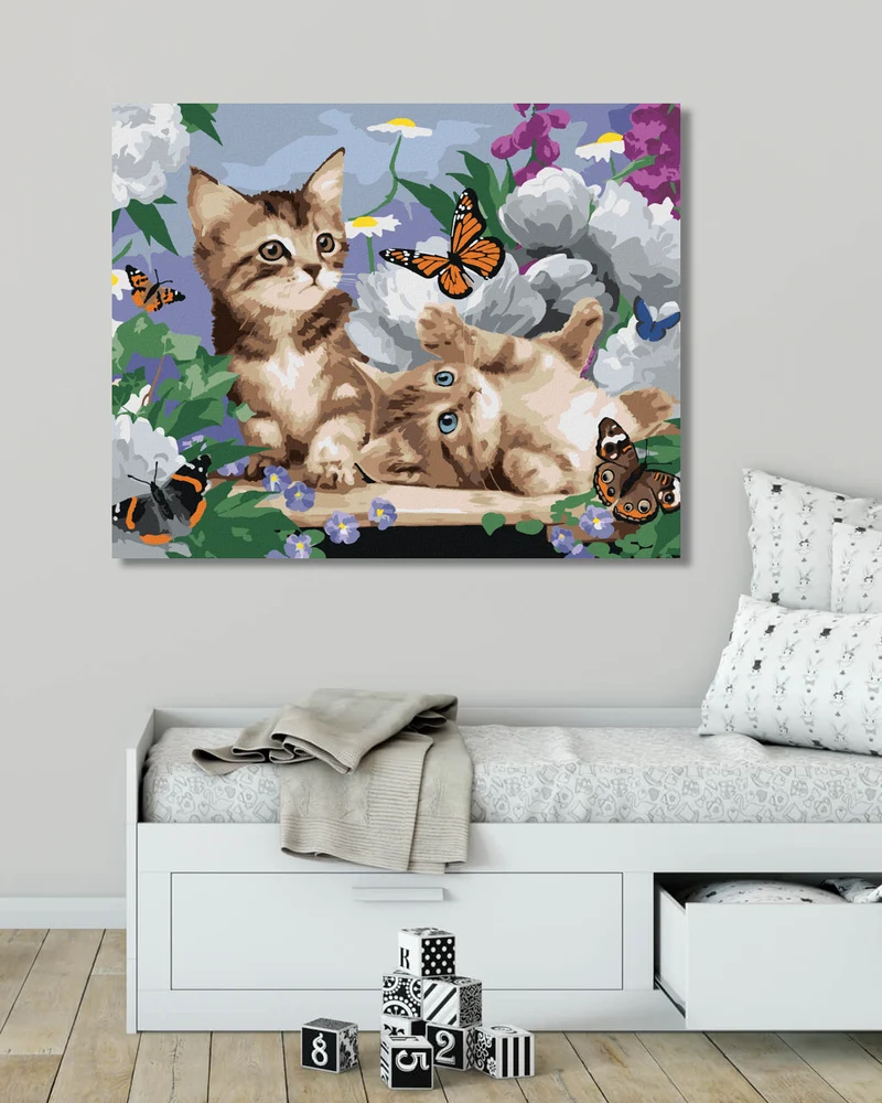 Diamond painting - KÄTZCHEN, SCHMETTERLINGE UND PFINGSTROSEN (HOWARD ROBINSON)