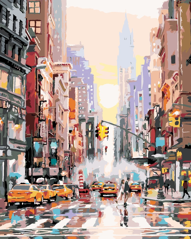 Diamond painting - NEW YORK STREET UND GELBE TAXIS (RICHARD MACNEIL)