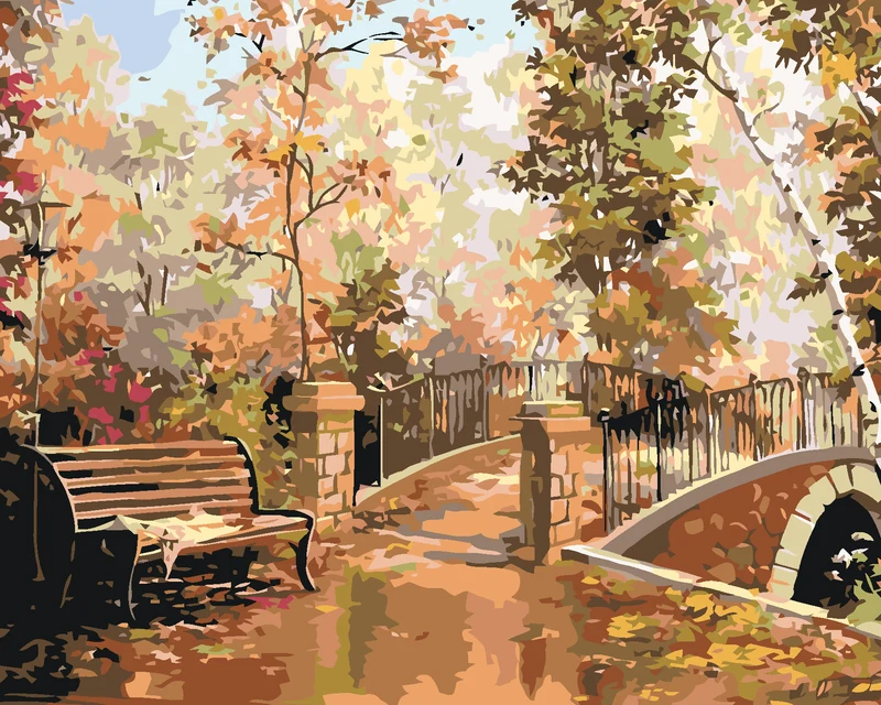 Diamond painting - SITZBANK IM PARK