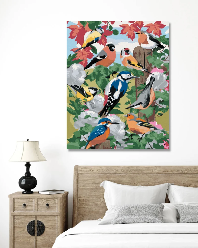 Diamond painting - VÖGEL UND WEISSE BLUMEN (HOWARD ROBINSON)
