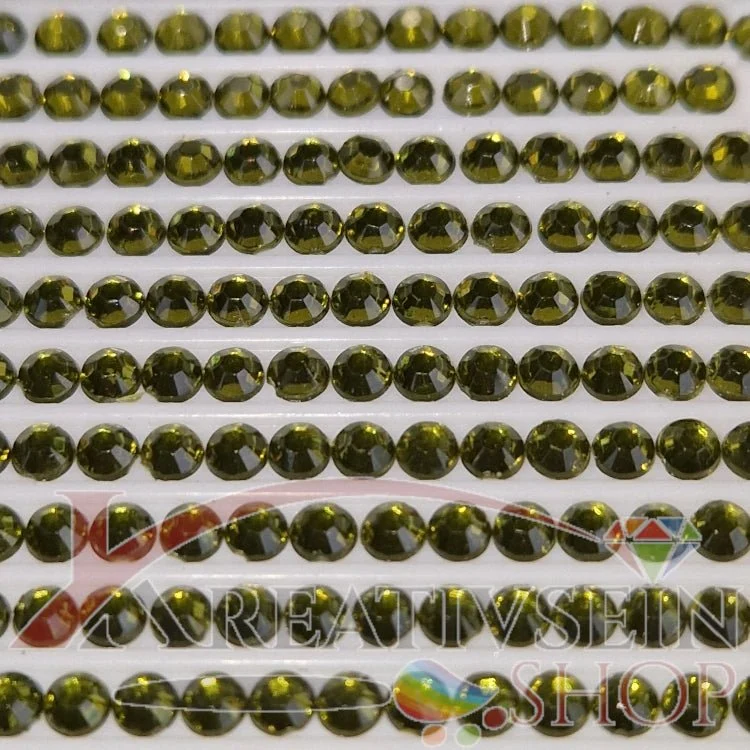DMC 730 Olive Green VY DK - rund Steine - Strass - Diamond Painting