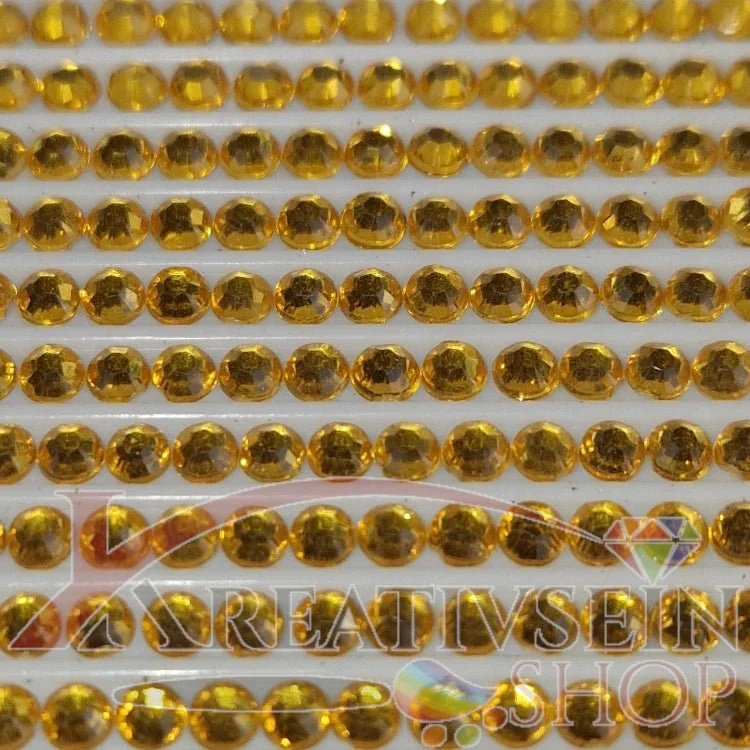 DMC 728 Golden Yellow - rund Steine - Strass - Diamond Painting