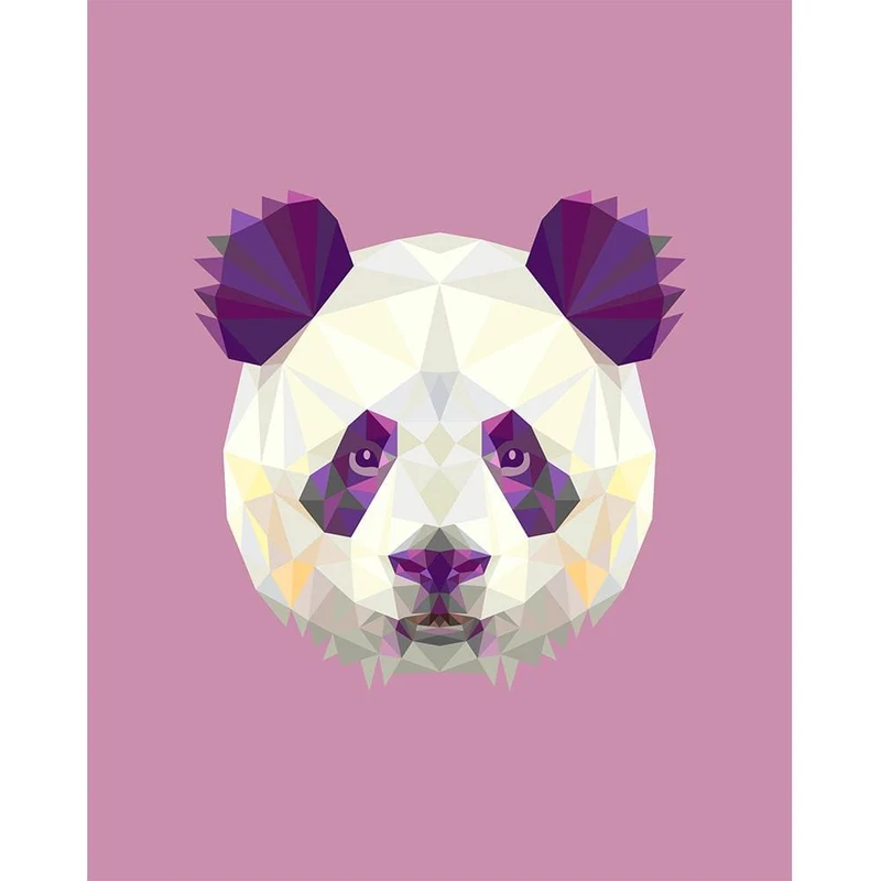 Malen nach Zahlen Panda Polygon