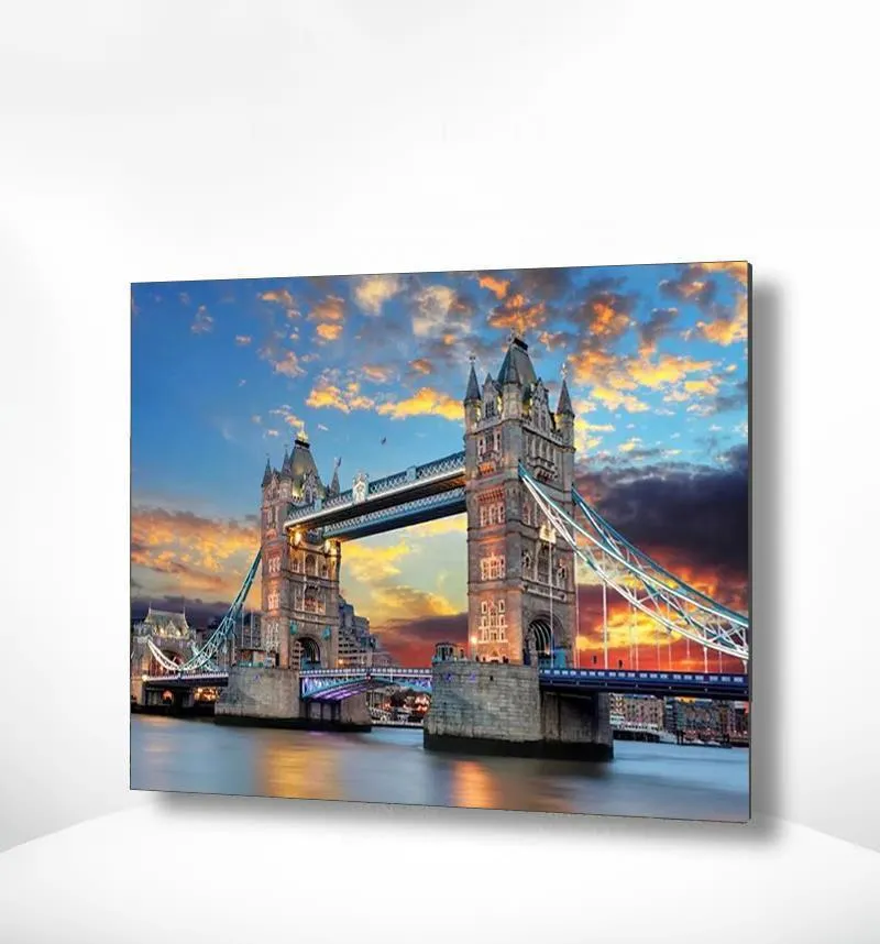 Malen nach Zahlen Bridge of London mit Sonnenuntergang