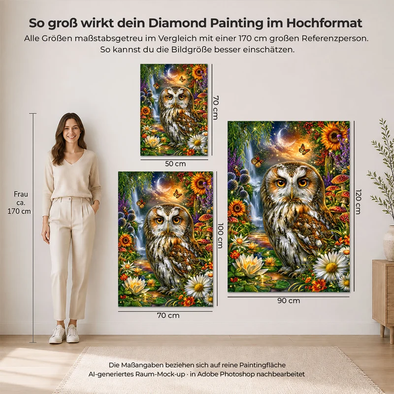 5D Diamond Painting – Eulenwächterin der Mondlichtquelle