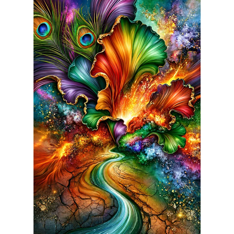 5D Diamond Painting – Farbenstrom der Fantasie