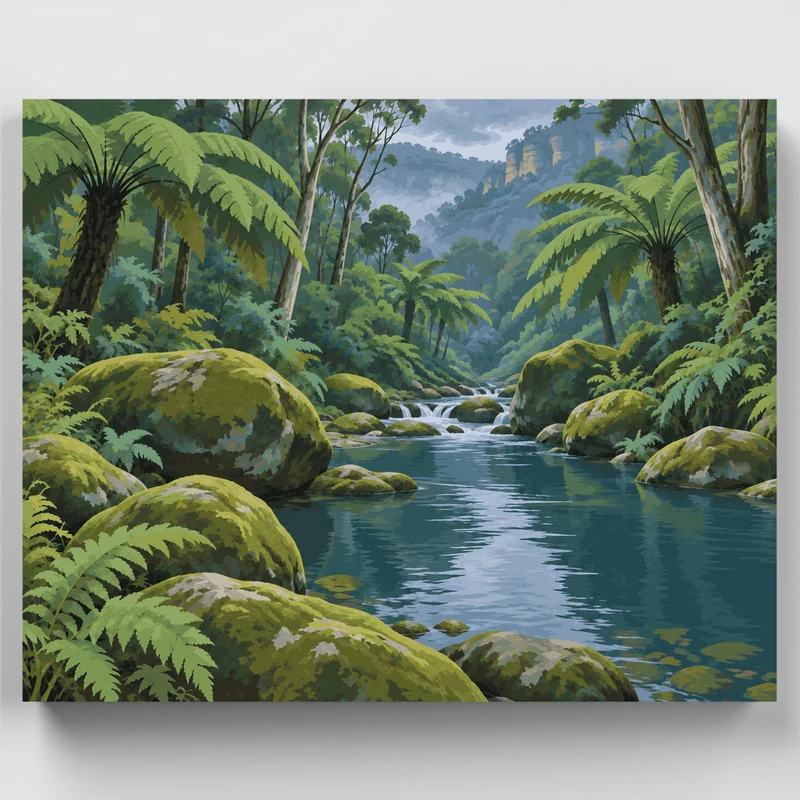 Mossy Creek in the Ferns - Paint by Numbers Kit