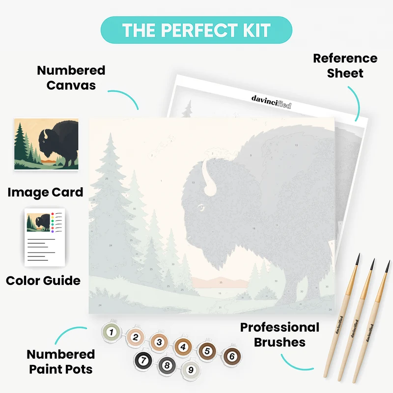European Bison Profile - Paint by Numbers Kit