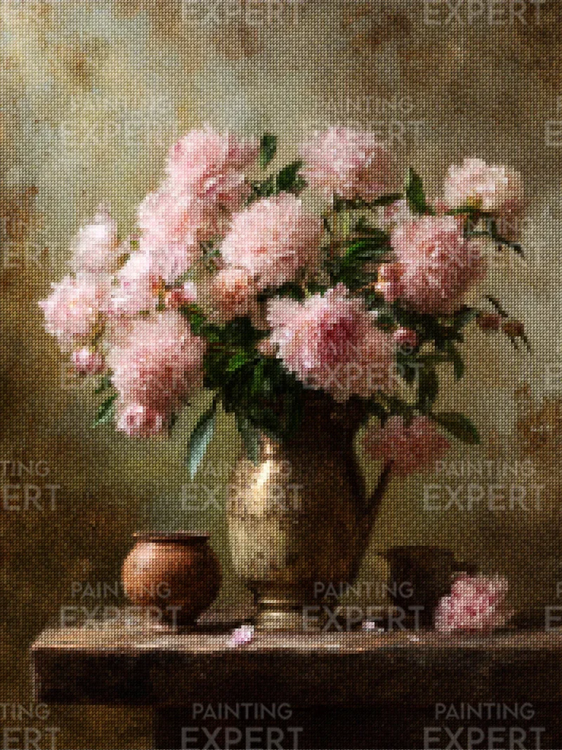 Diamond Painting Brocante Rosa Pfingstrosen