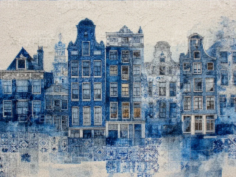 Diamond Painting Collage von Delft, in Delfter Blau