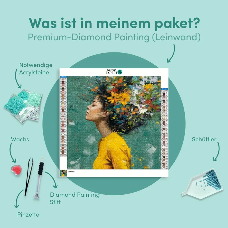 Diamond Painting Das Mädchen und die Blumen