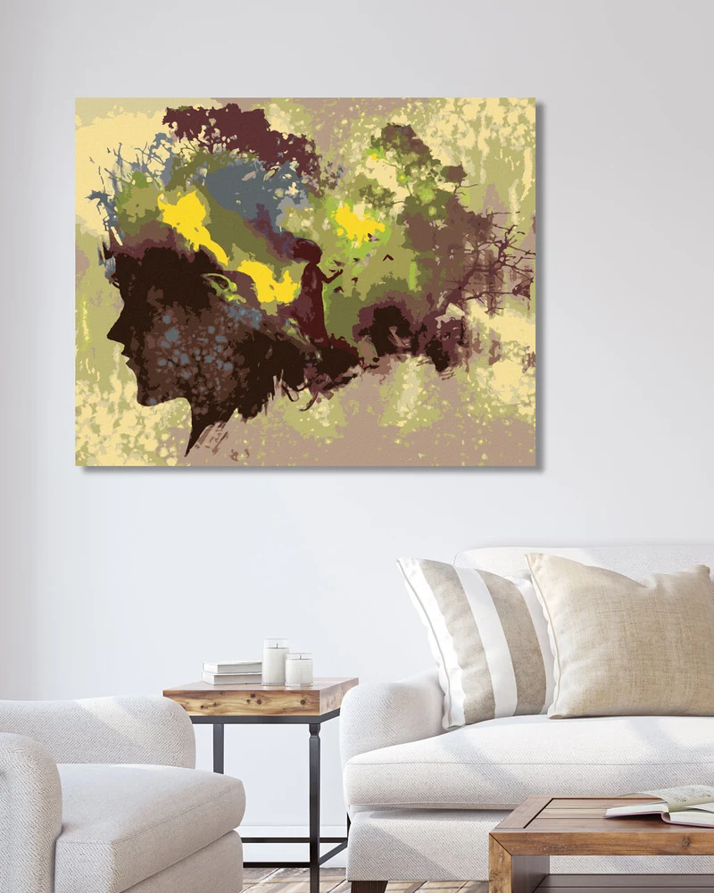 Diamond painting - SILHOUETTE EINER FRAU IM WALD