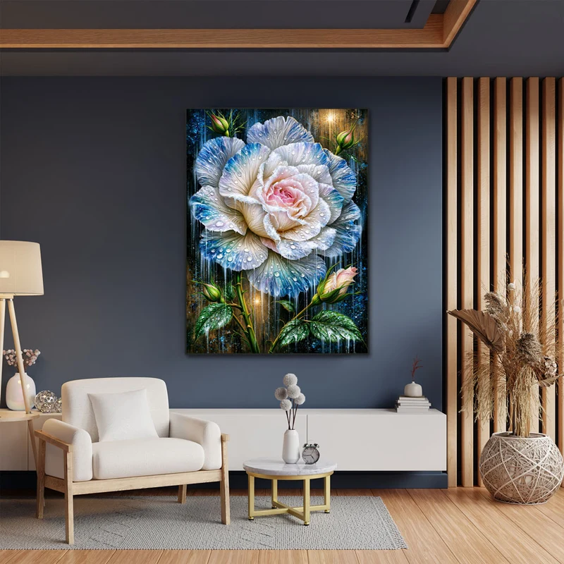 5D Diamond Painting – Frozen Rose Elegance