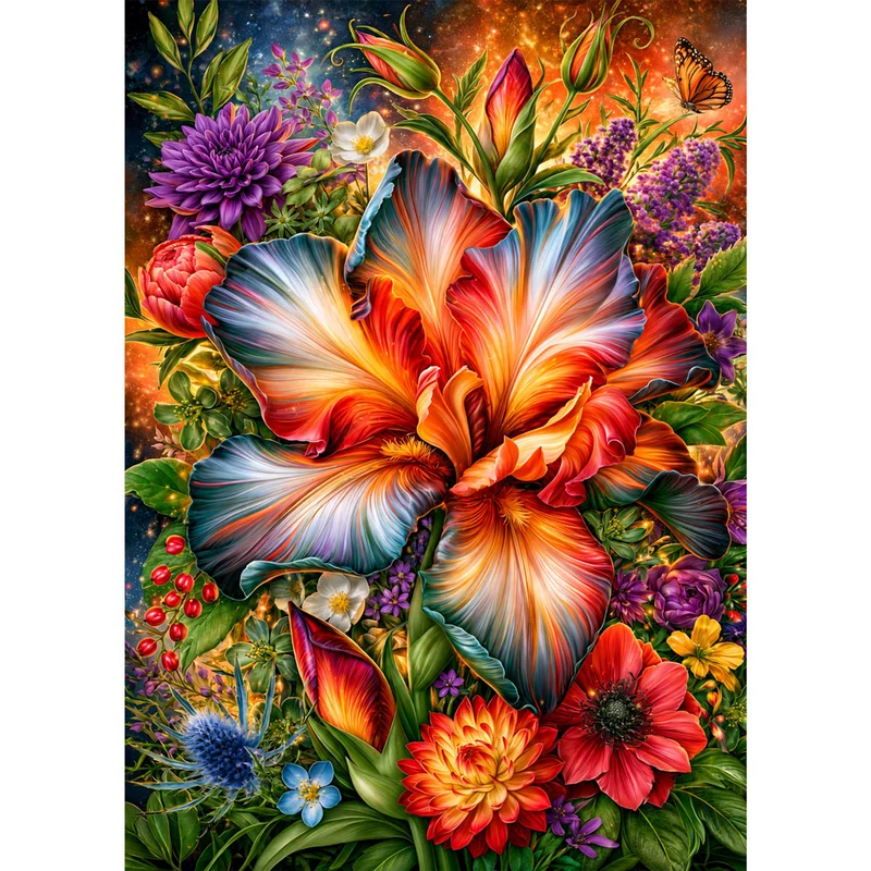5D Diamond Painting – Blütenfeuer der Farben