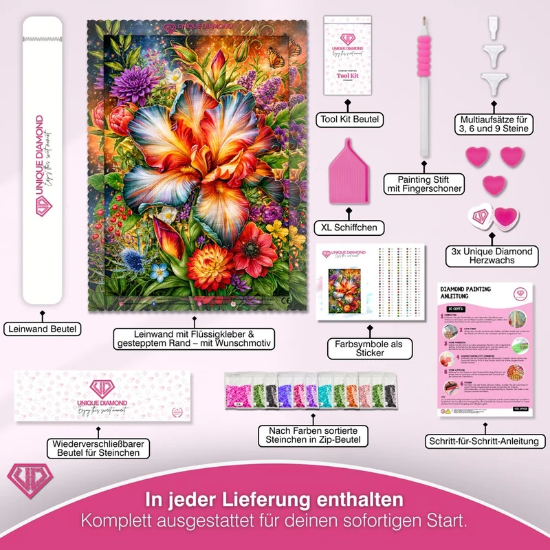 5D Diamond Painting – Blütenfeuer der Farben