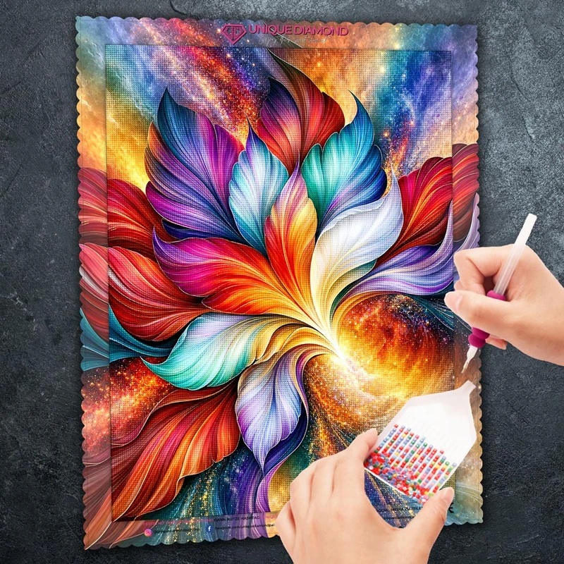 5D Diamond Painting – Kosmische Blütenharmonie