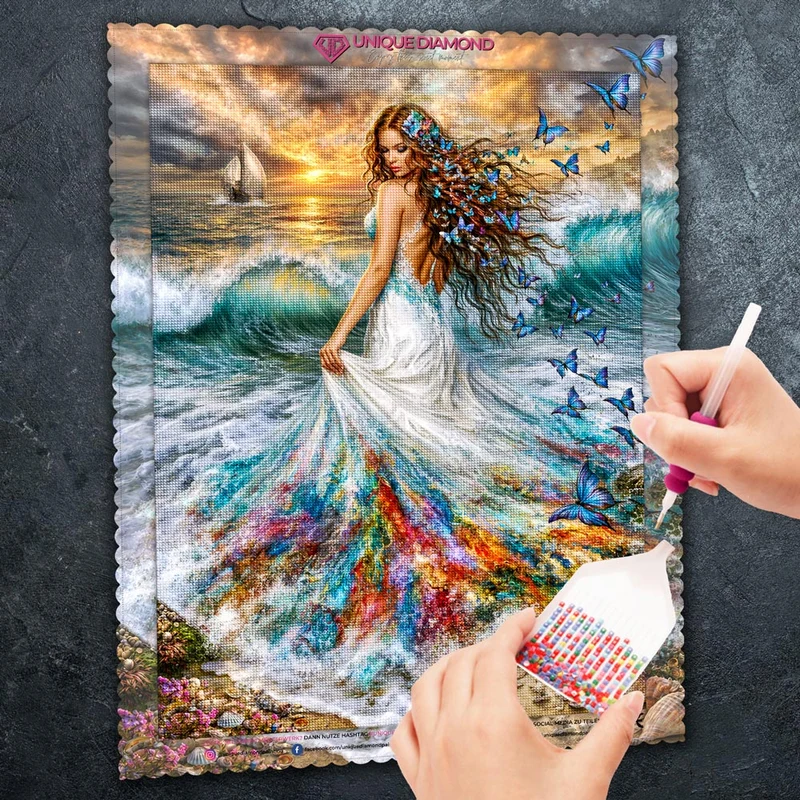 5D Diamond Painting – Meereszauber im Schmetterlingswind