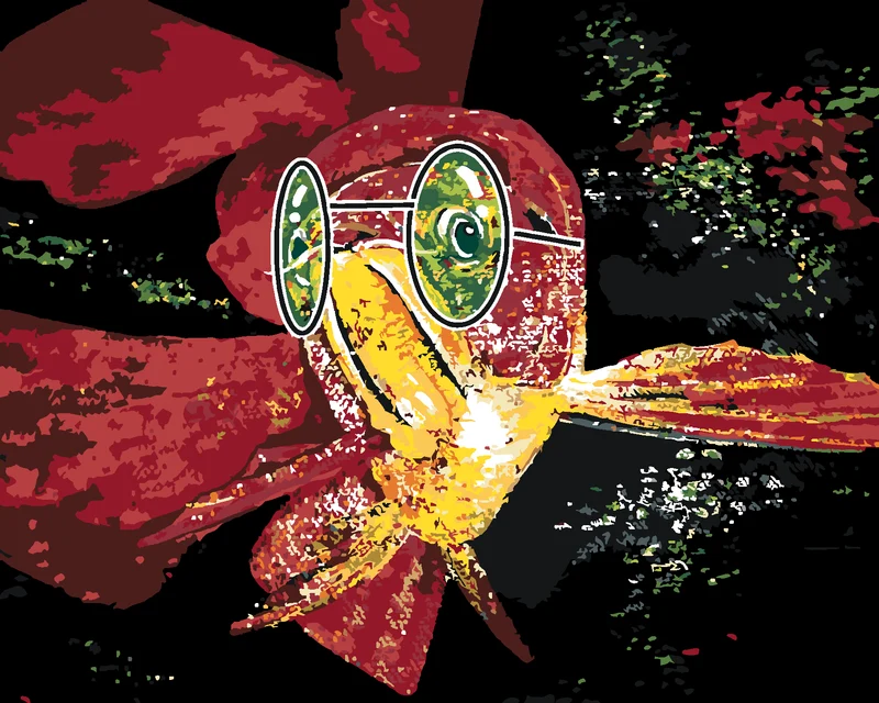 Diamond painting - FISCH MIT GRÜNER BRILLE
