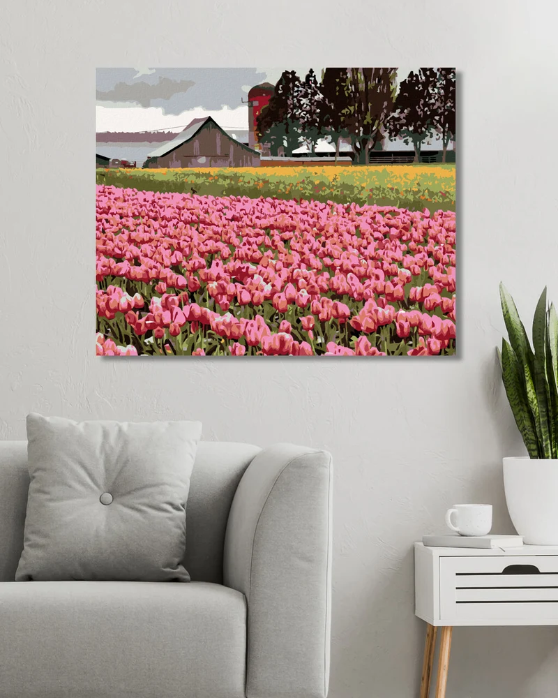Diamond painting - ROSA TULPEN AUF EINER WIESE (DENNIS FRATES)