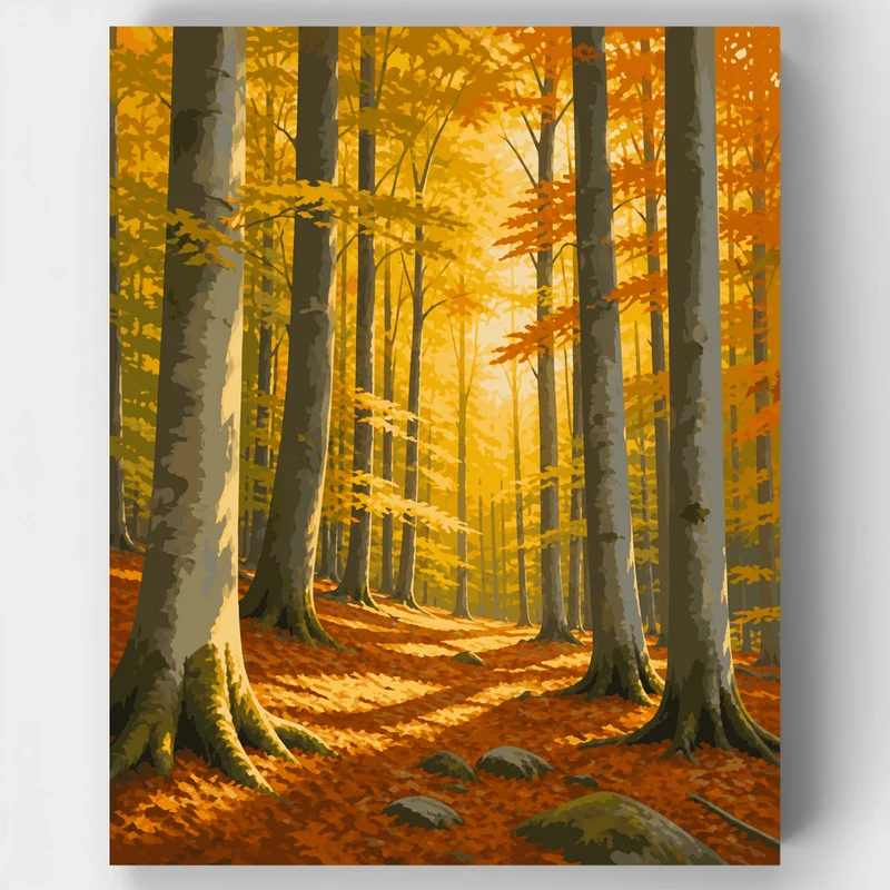 Sunlit Hornbeam Grove - Paint by Numbers Kit