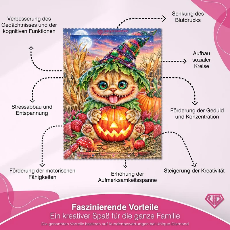 5D Diamond Painting – Kürbisgrinsen im Mondschein