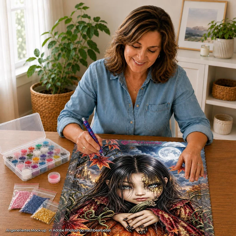 5D Diamond Painting – Hüterin der Kürbisnacht