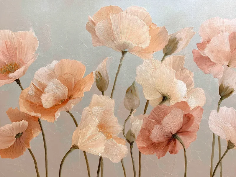 Diamond Painting Mohnblumen in sanften Farben