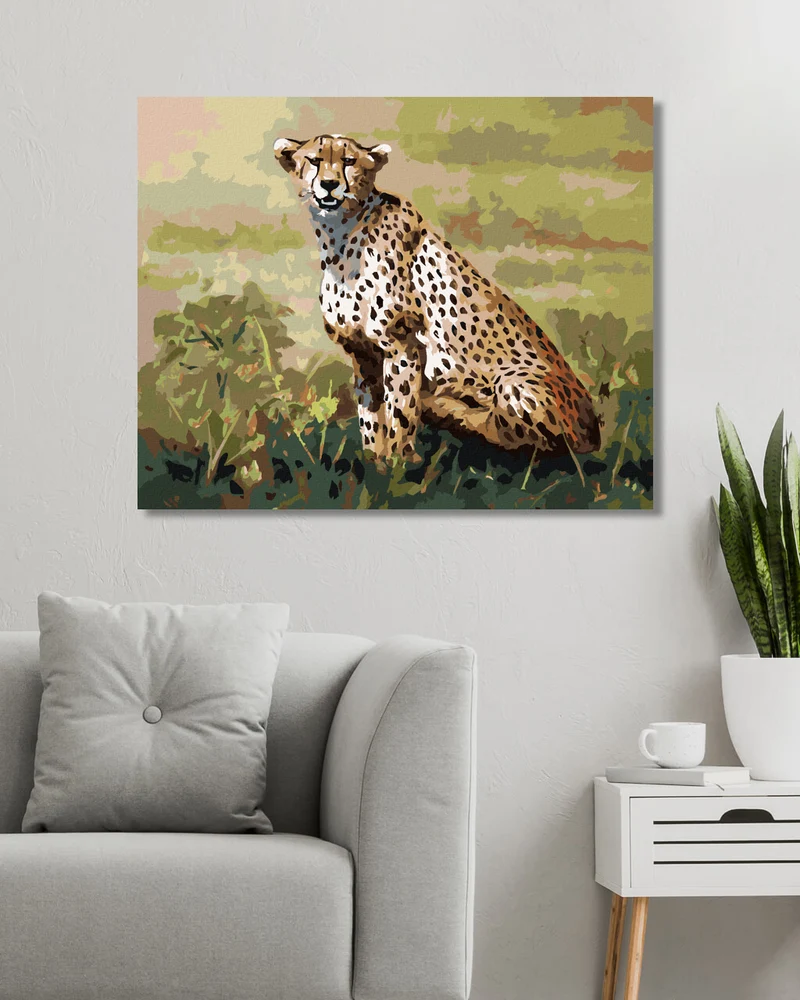 Diamond painting - SITZENDER GEPARD (D. RUSTY RUST)