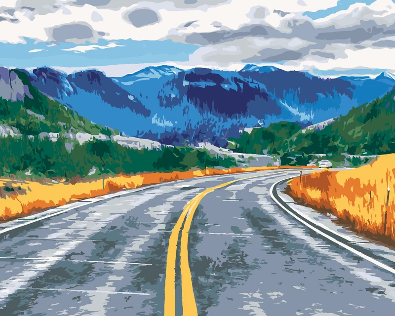 Diamond painting - STRASSE UND BERGE