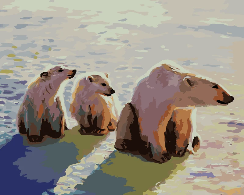 Diamond painting - SITZENDER EISBÄR (D. RUSTY RUST)