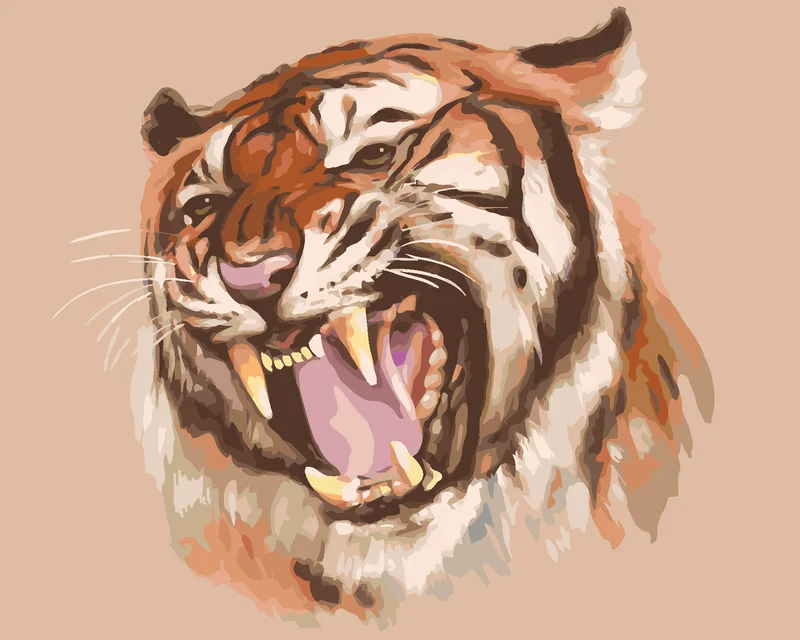 Diamond painting - BRÜLLENDER TIGER PORTRÄT (D. RUSTY RUST)
