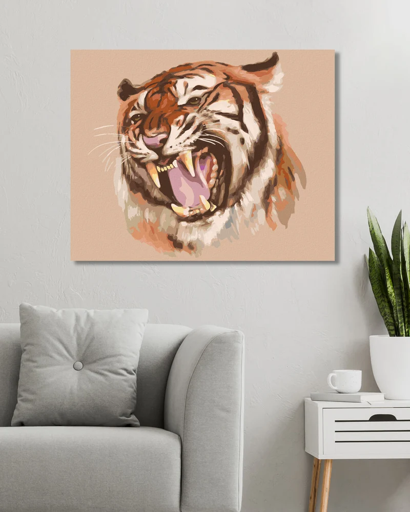 Diamond painting - BRÜLLENDER TIGER PORTRÄT (D. RUSTY RUST)