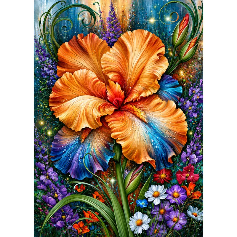 5D Diamond Painting – Amber Iris Symphony