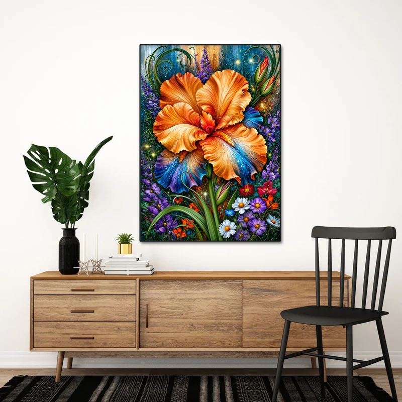 5D Diamond Painting – Amber Iris Symphony
