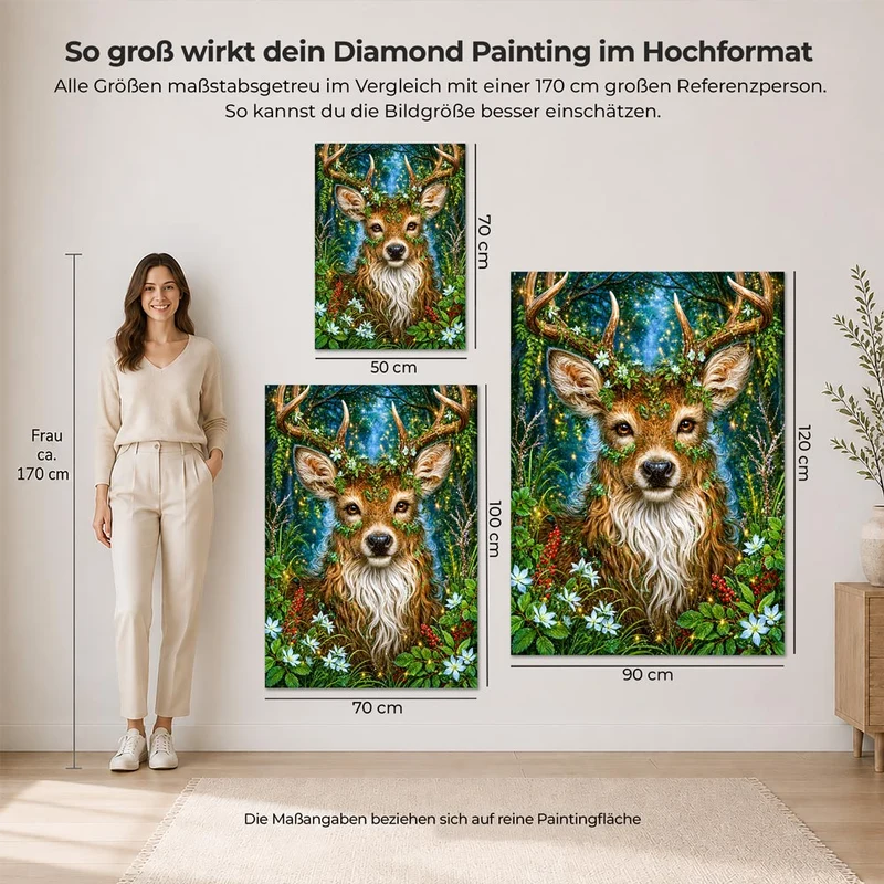 5D Diamond Painting – Mystischer Hirsch im Zauberwald