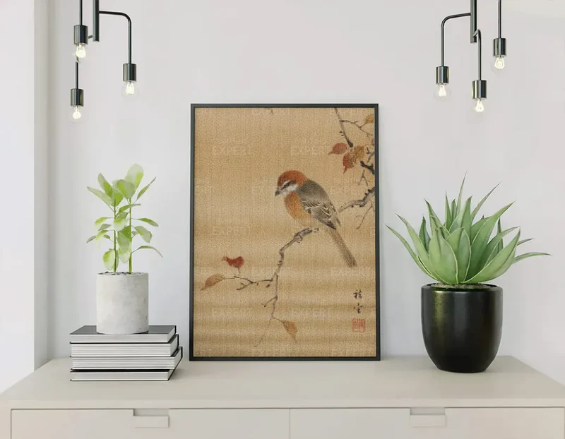 Diamond Painting Vogel auf einem stillen Ast Japan