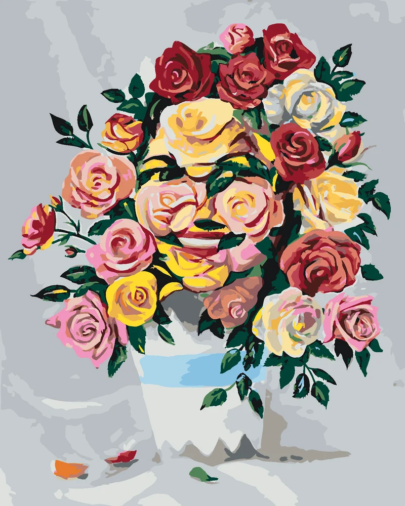 Diamond painting - ROSE IN EINER VASE (D. RUSTY RUST)
