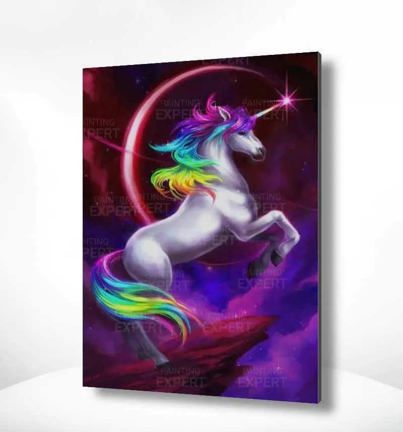 Malen nach Zahlen Buntes Einhorn