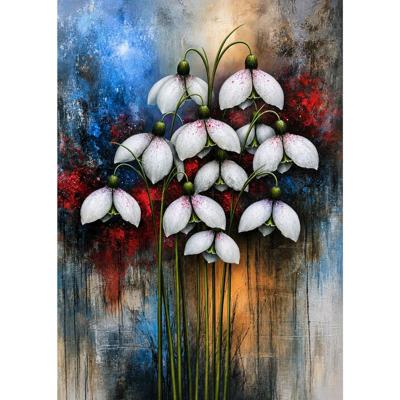 5D Diamond Painting – Snowdrops in a Symphony of Colors