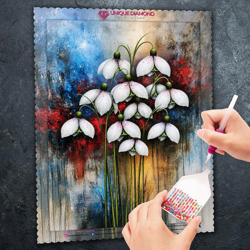 5D Diamond Painting – Snowdrops in a Symphony of Colors