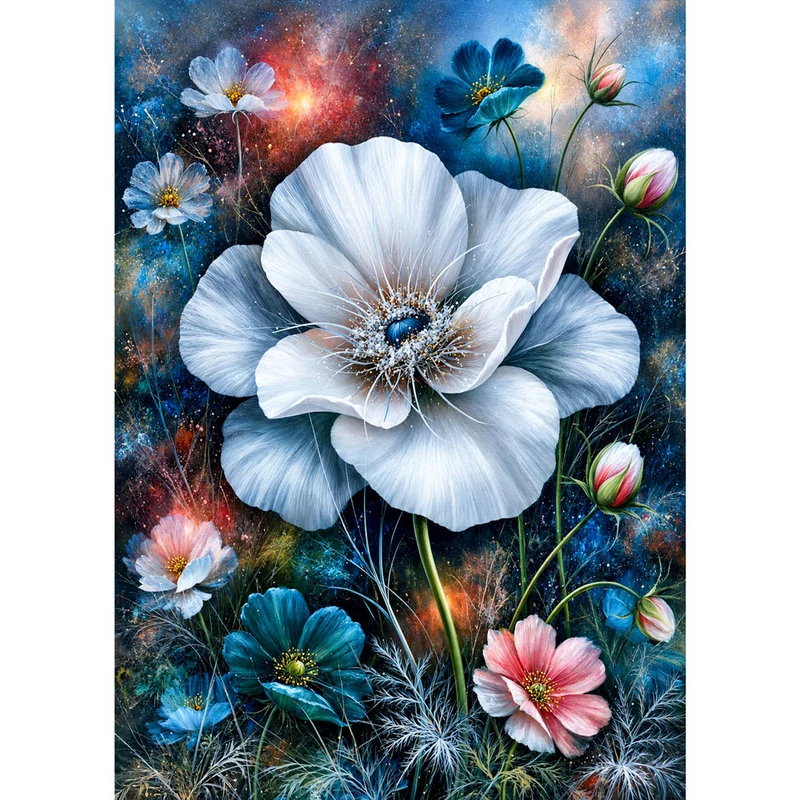 5D Diamond Painting – Aurelia Blütentraum im Sternenlicht