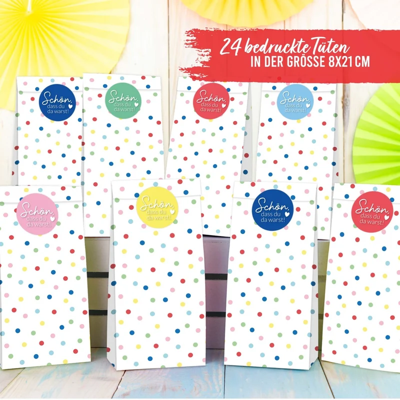 DIY Set Bunte Konfetti Geburtstagstüten