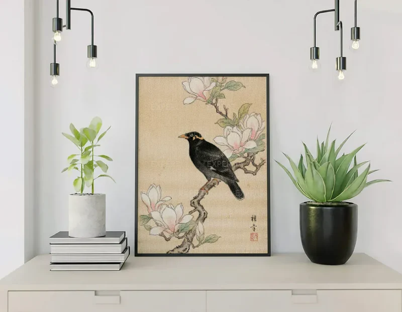 Diamond Painting Amsel bei Magnolie Japan