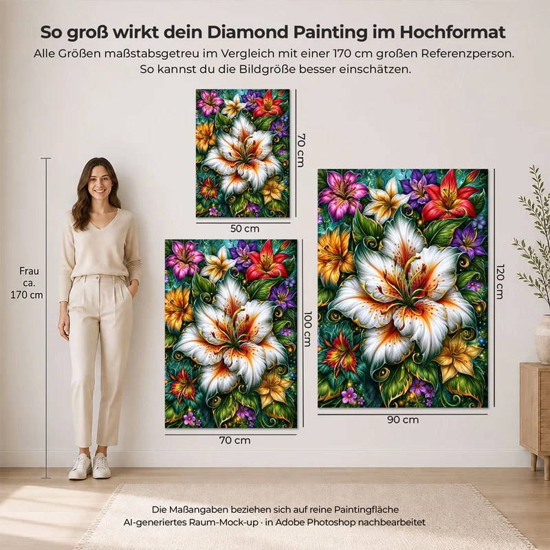 5D Diamond Painting – Lilienpracht im Zauberwald