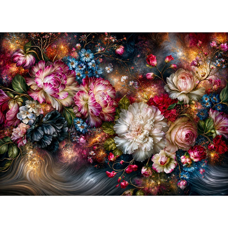 5D Diamond Painting – Blütenzauber der Sternennacht