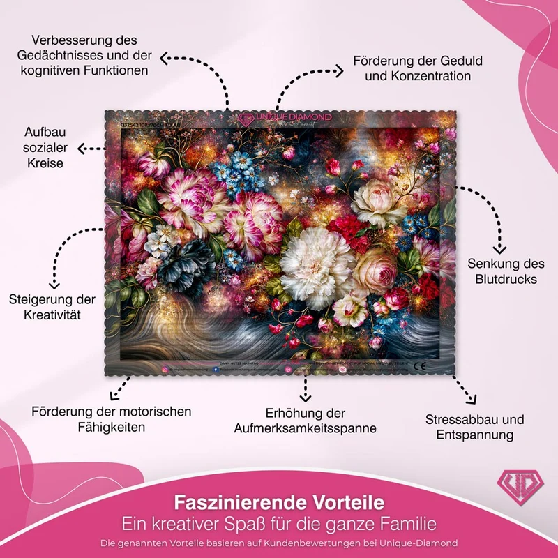 5D Diamond Painting – Blütenzauber der Sternennacht