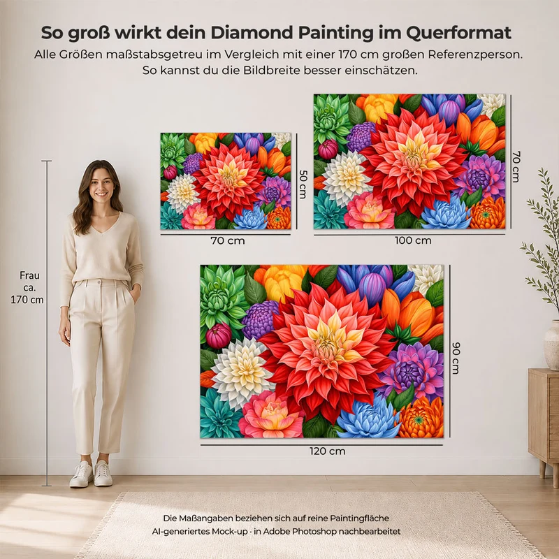 5D Diamond Painting – Dahlienfeuer im Farbenmeer