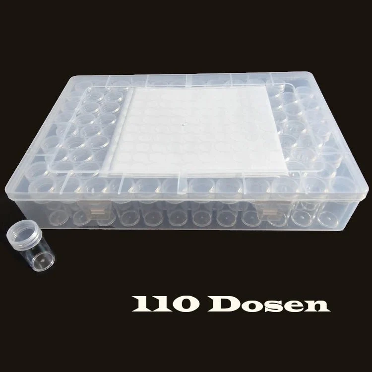 Aufbewahrungsbox mit 110 runden Dosen - Diamond Painting