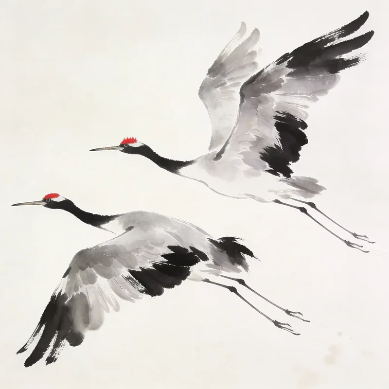 Malen nach Zahlen Zen Cranes I Warm, Chris Paschke Japan