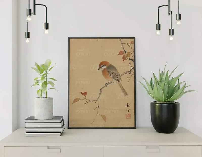 Malen nach Zahlen Vogel auf einem stillen Ast Japan